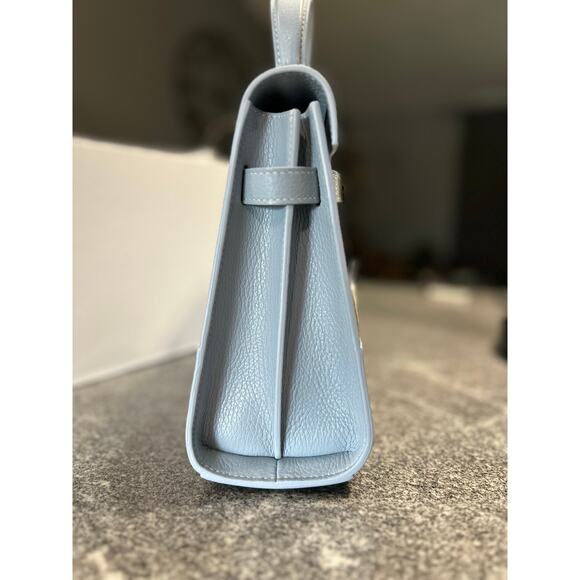 Teddy Blake Kim 11" Satchel – Light Blue Cervo Leather, Gold Hardware- NWT - Picture 7 of 8